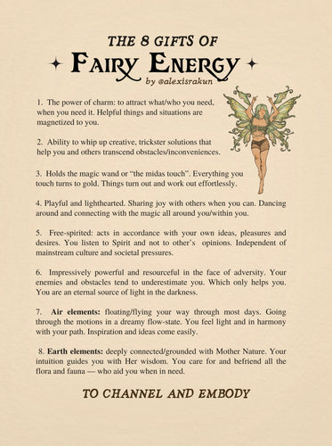 “The 8 Gifts of Fairy Energy” Matte List | (to channel and embody) COLLECTION