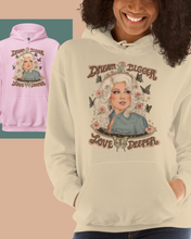 Load image into Gallery viewer, 💎🌸 “Doin' It Like Dolly” 🦋🌟 Soft n’ Cozy Hoodie in Beige or Pastel Pink | (st.judes benefits)