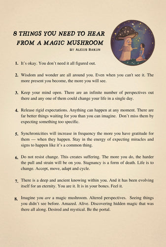 “8 Things You Need To Hear From A Magic Mushroom” Print | (personified & embodied) COLLECTION
