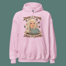 Load image into Gallery viewer, 💎🌸 “Doin' It Like Dolly” 🦋🌟 Soft n’ Cozy Hoodie in Beige or Pastel Pink | (st.judes benefits)