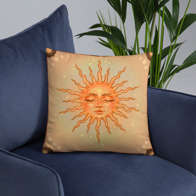 “Power of The Sun” Cozy Pillow | Magic Vintage-vibe